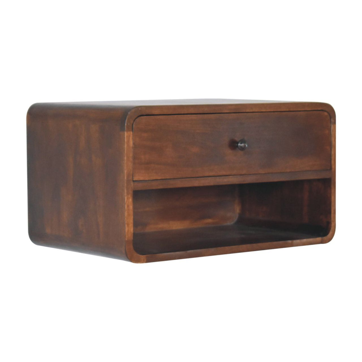 Curve Upper Slot Floating Nightstand Unique Piece Furniture