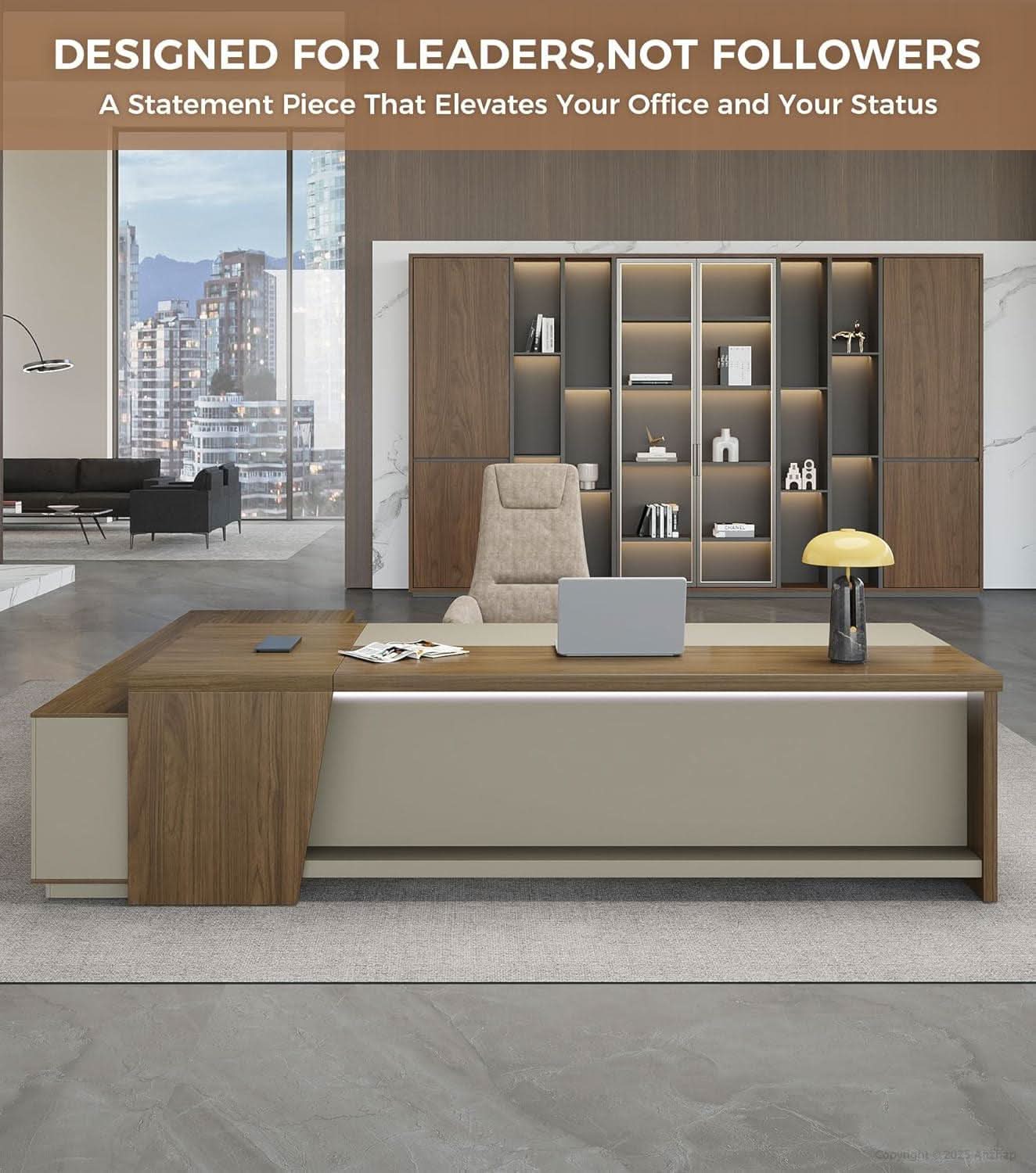 79 Inch L Shaped Desk Lockable Drawers Privacy Panel ShipItFurniture