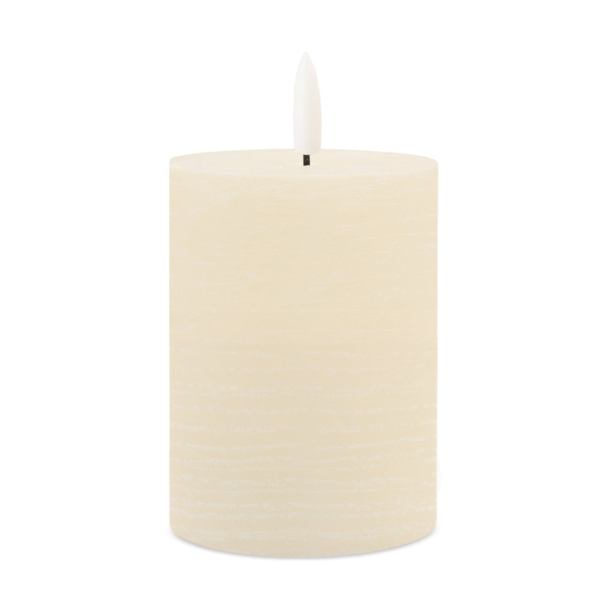 Ivory Wax 3D Flameless Pillar Candles Rust & Cinder
