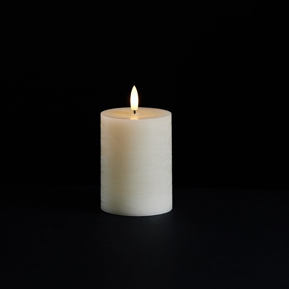 Ivory Wax 3D Flameless Pillar Candles Rust & Cinder