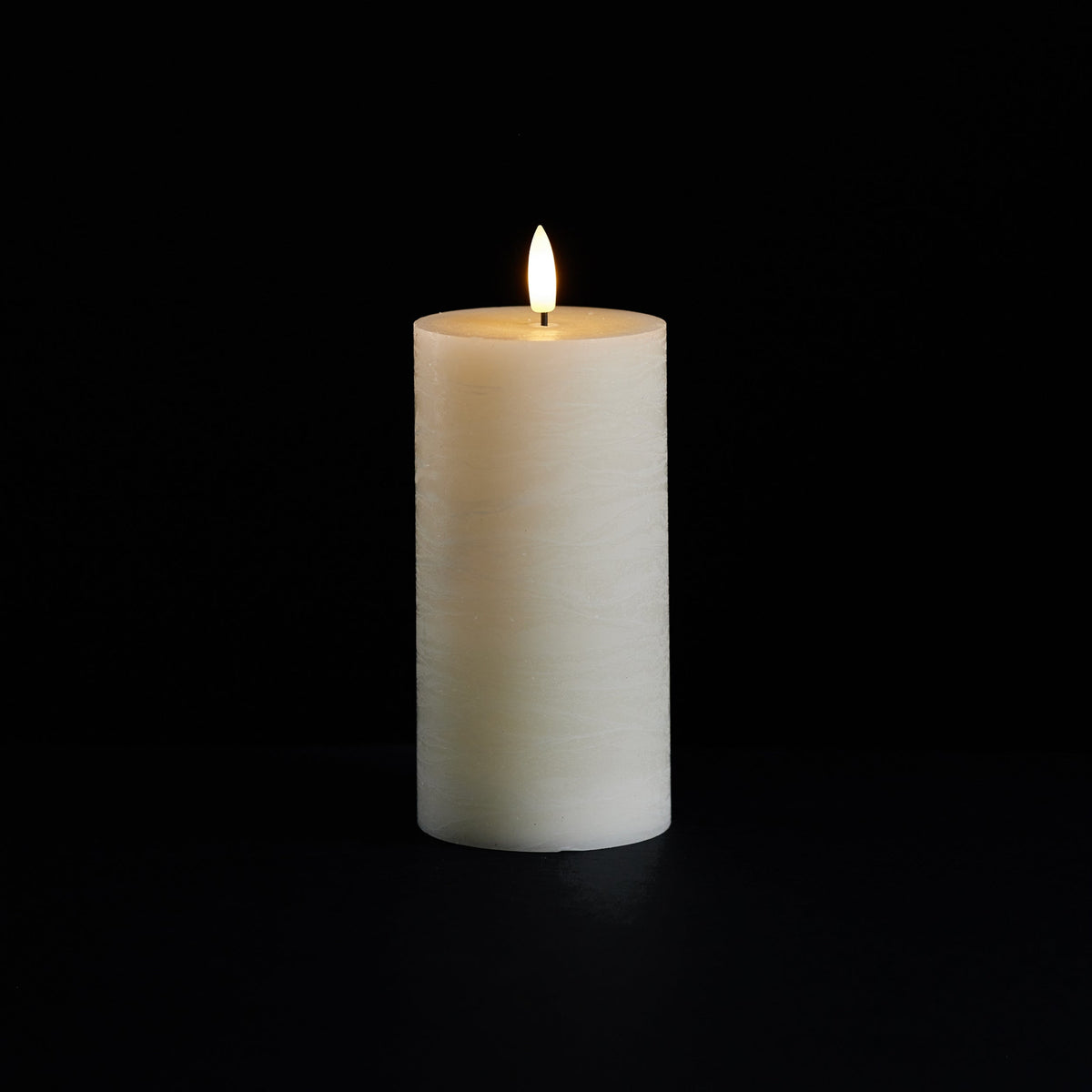 Ivory Wax 3D Flameless Pillar Candles Rust & Cinder