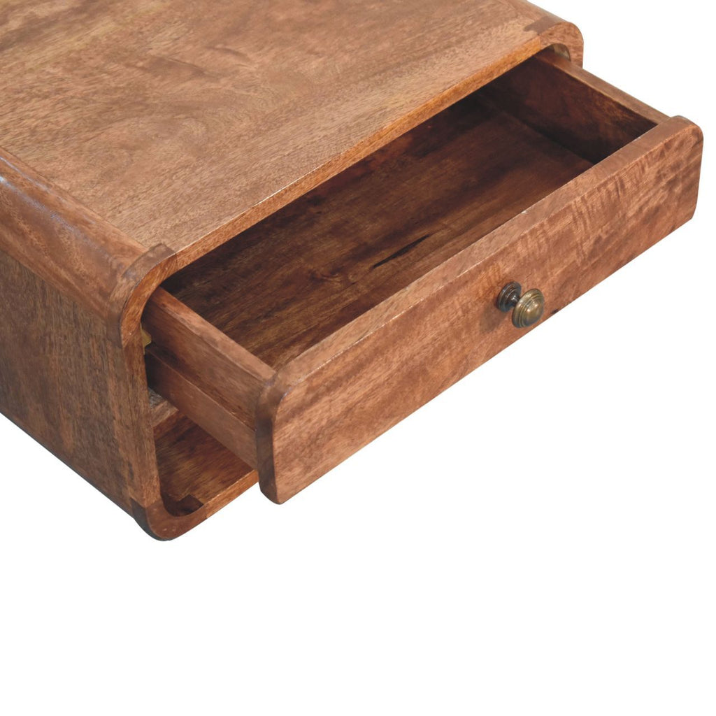 Curve Upper Slot Floating Nightstand Unique Piece Furniture