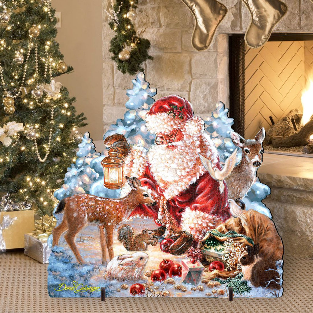 Abundance of Joy Christmas Outdoor Scene by D Gelsinger featuring Santa and Snowman - Christmas Decor 8461044F-0104 G.DeBrekht