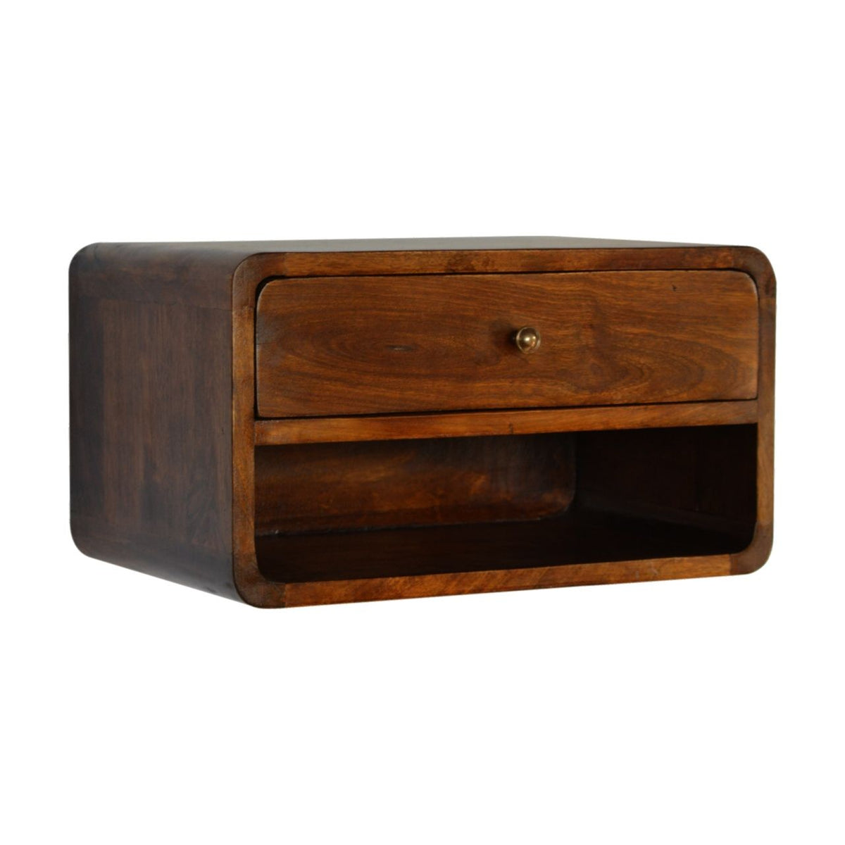 Curve Upper Slot Floating Nightstand Unique Piece Furniture