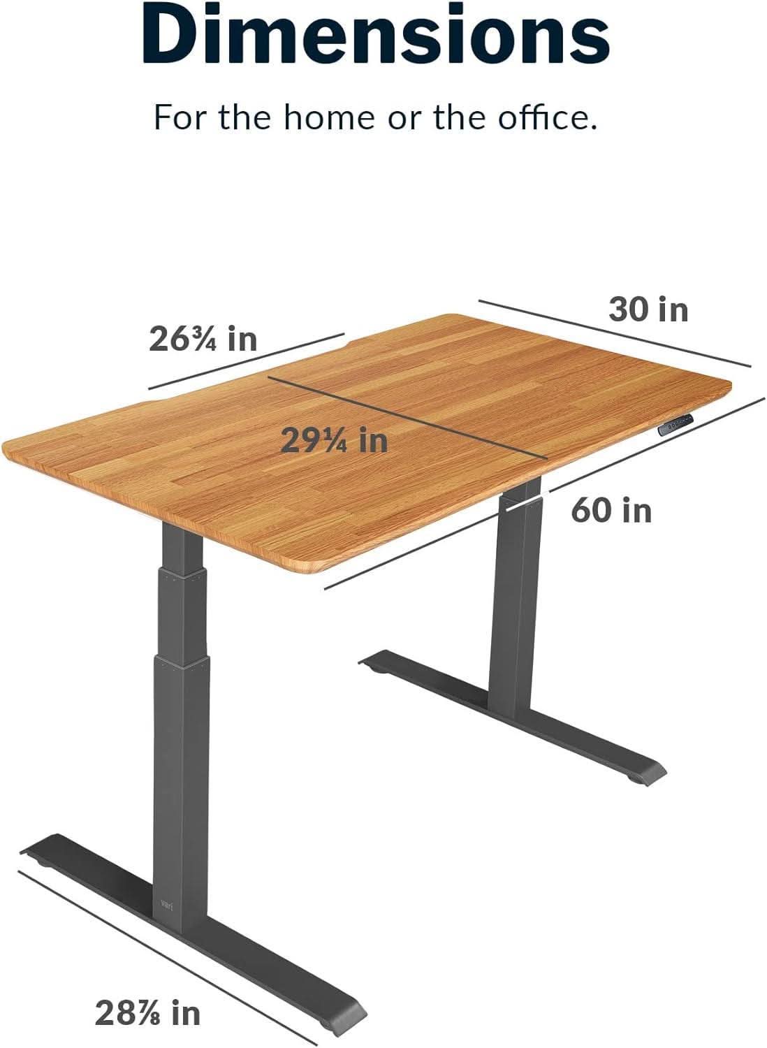 Electric Standing Desk 60 Inch With Butcher Block Top ShipItFurniture