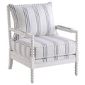 Blanchett Upholstered Bobbin Accent Chair White Unique Piece Furniture