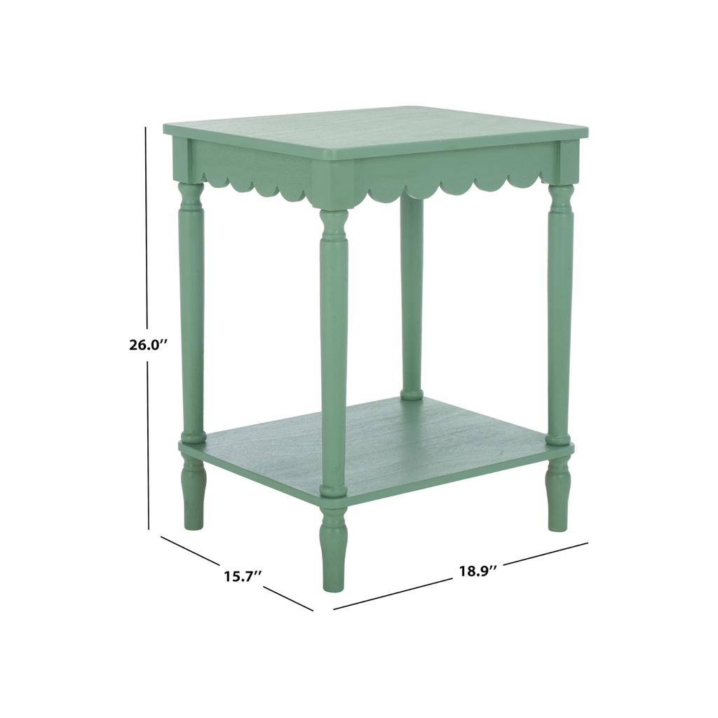 Mattie Scalloped Side Table in Mint Green Shop Fête