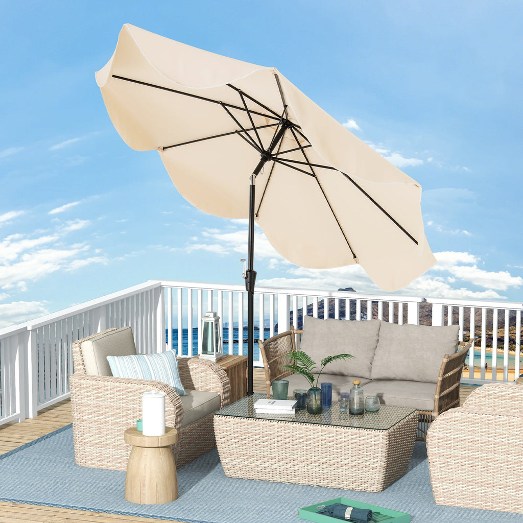 9 FT Patio Umbrella with Crank Handle and Push Button Tilt DirectDeals