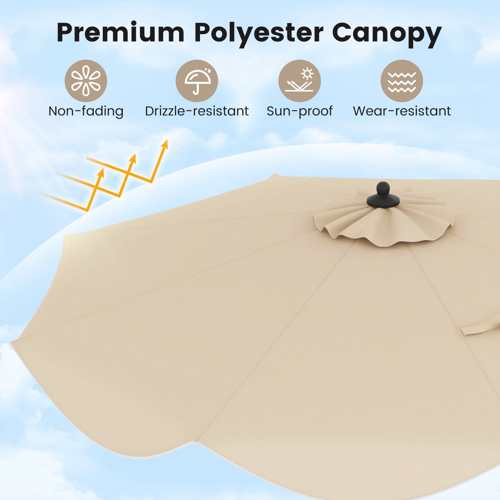 9 FT Patio Umbrella with Crank Handle and Push Button Tilt DirectDeals
