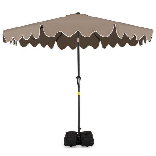 9 Feet Patio Umbrella with Weighted Base and Sandbags DirectDeals