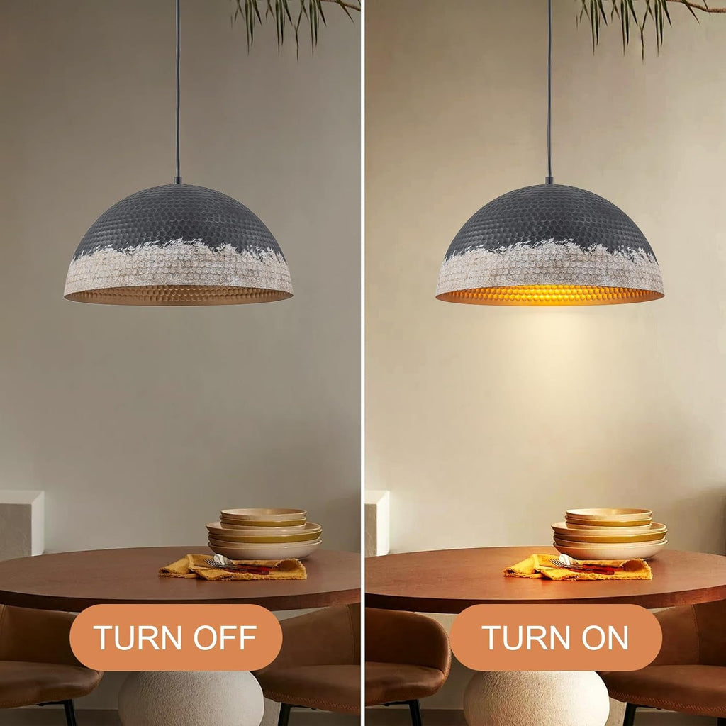 Hammered Dome Pendant Light Farmhouse Decor