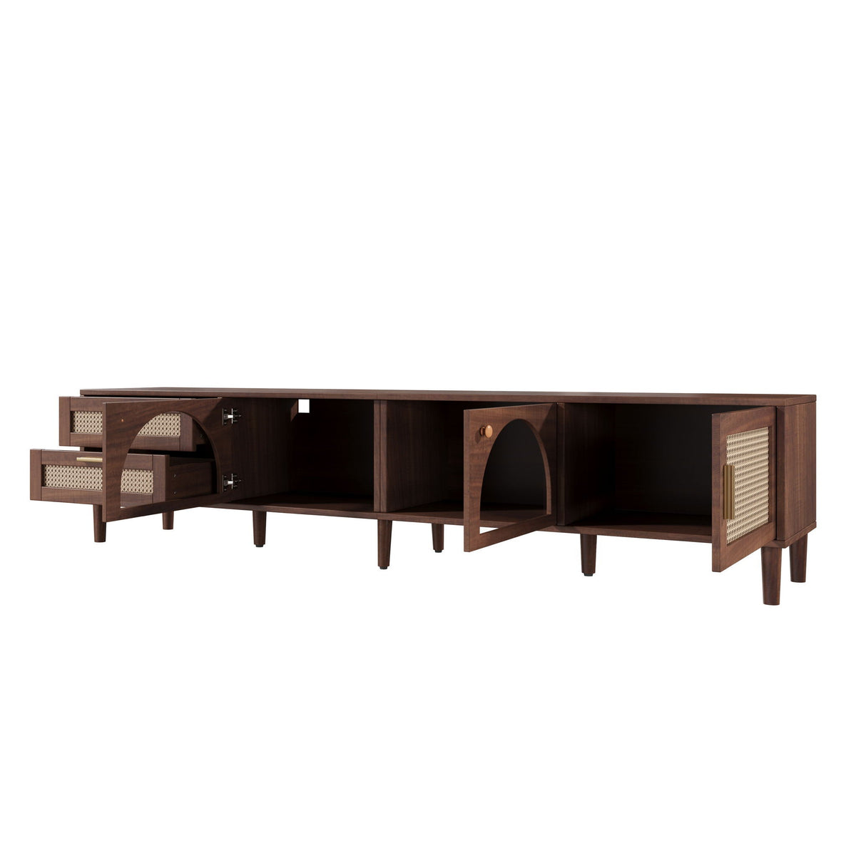 TV Stand With App-Controlled LED Lights, 2 Drawers & Door Storage Unique Piece Furniture