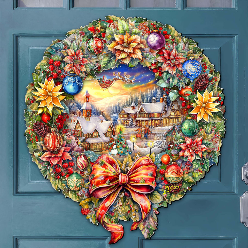Christmas Wreath 36"-Inch Outdoor Indoor Decor Wooden Christmas Decoration by G. Debrekht - Christmas Decor - 8652802F G.DeBrekht