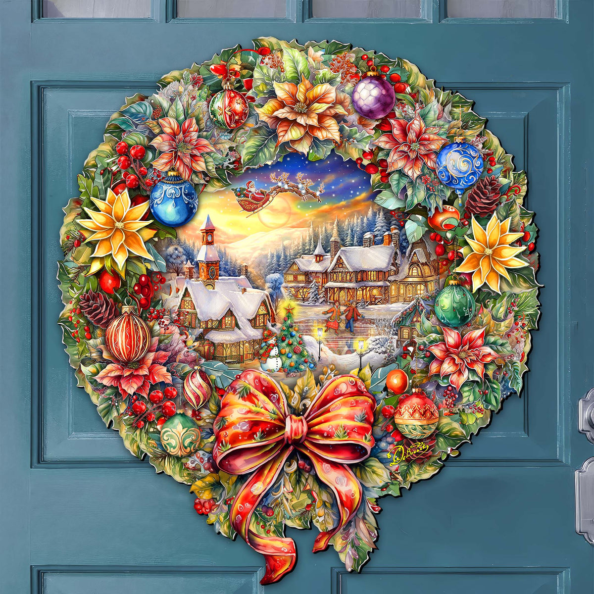 Christmas Wreath 36"-Inch Outdoor Indoor Decor Wooden Christmas Decoration by G. Debrekht - Christmas Decor - 8652802F G.DeBrekht