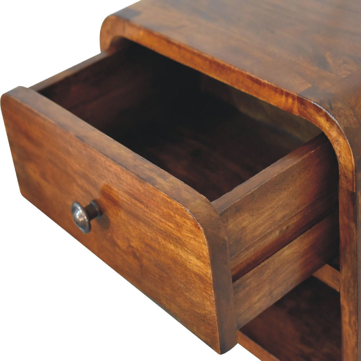Curve Upper Slot Floating Nightstand Unique Piece Furniture