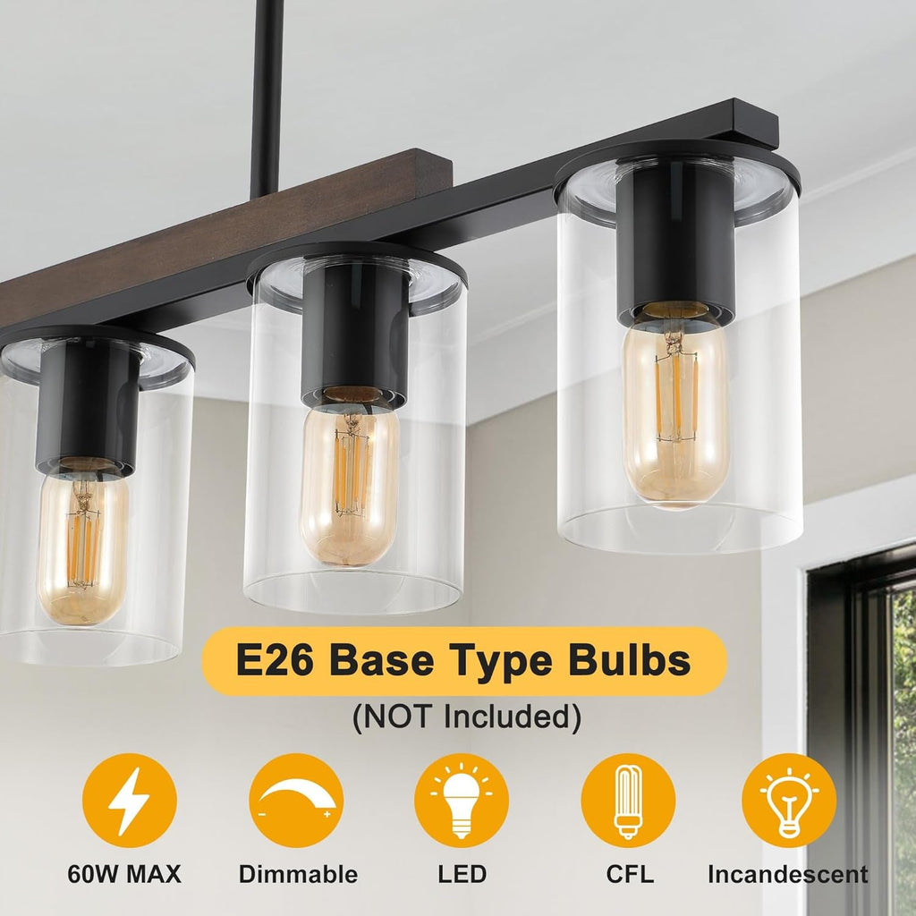 Farmhouse Black Linear Chandelier Farmhouse Decor