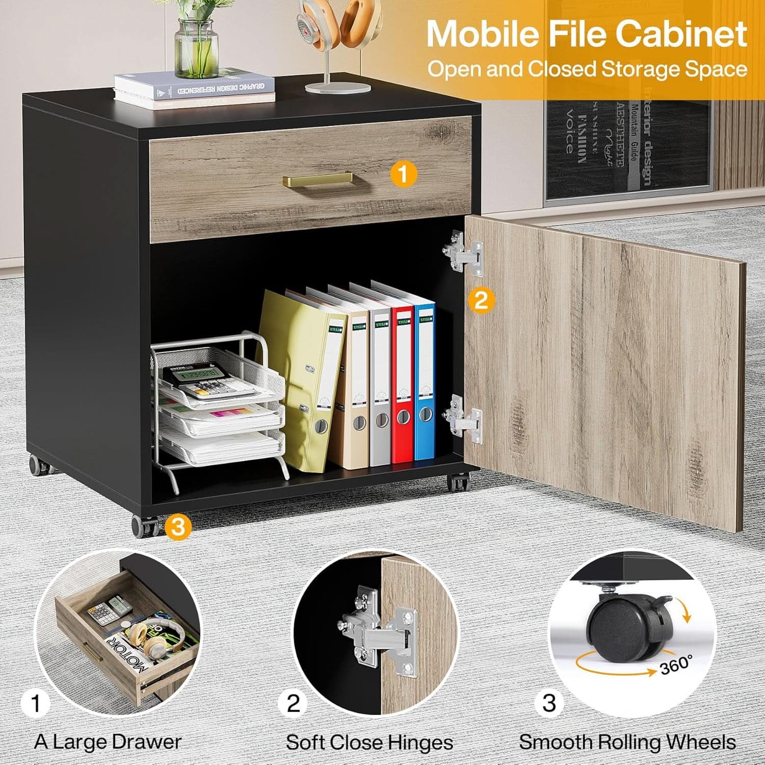 Extra Large L Shaped Executive Desk Retro Gray Drawer Cabinet ShipItFurniture