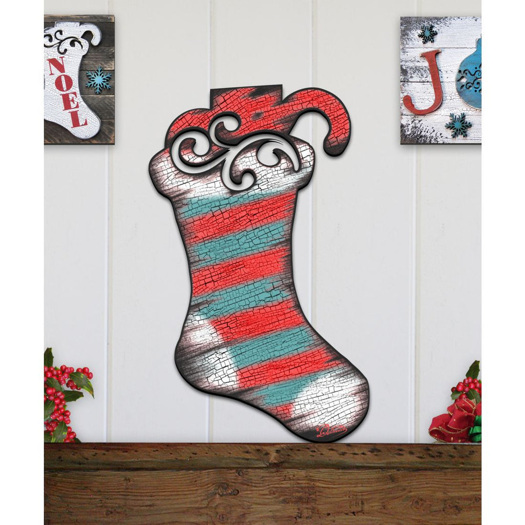 Noel Stocking Decorative Door Decor by G. DeBrekht - Christmas Decor - 8198802H G.DeBrekht