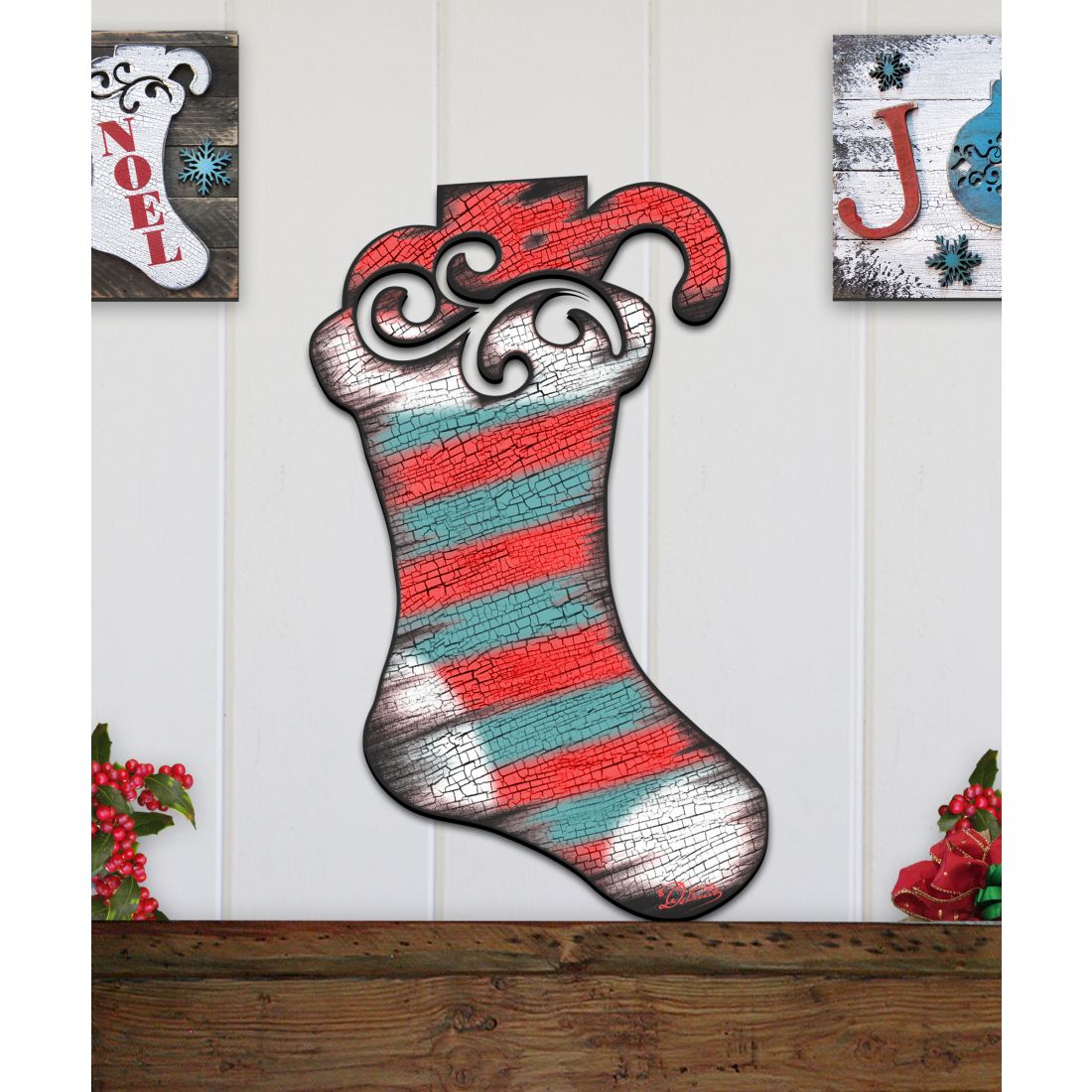 Noel Stocking Decorative Door Decor by G. DeBrekht - Christmas Decor - 8198802H G.DeBrekht
