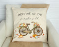 Fall Bike Pillow Cover 18x18 inch Cotton and Crate