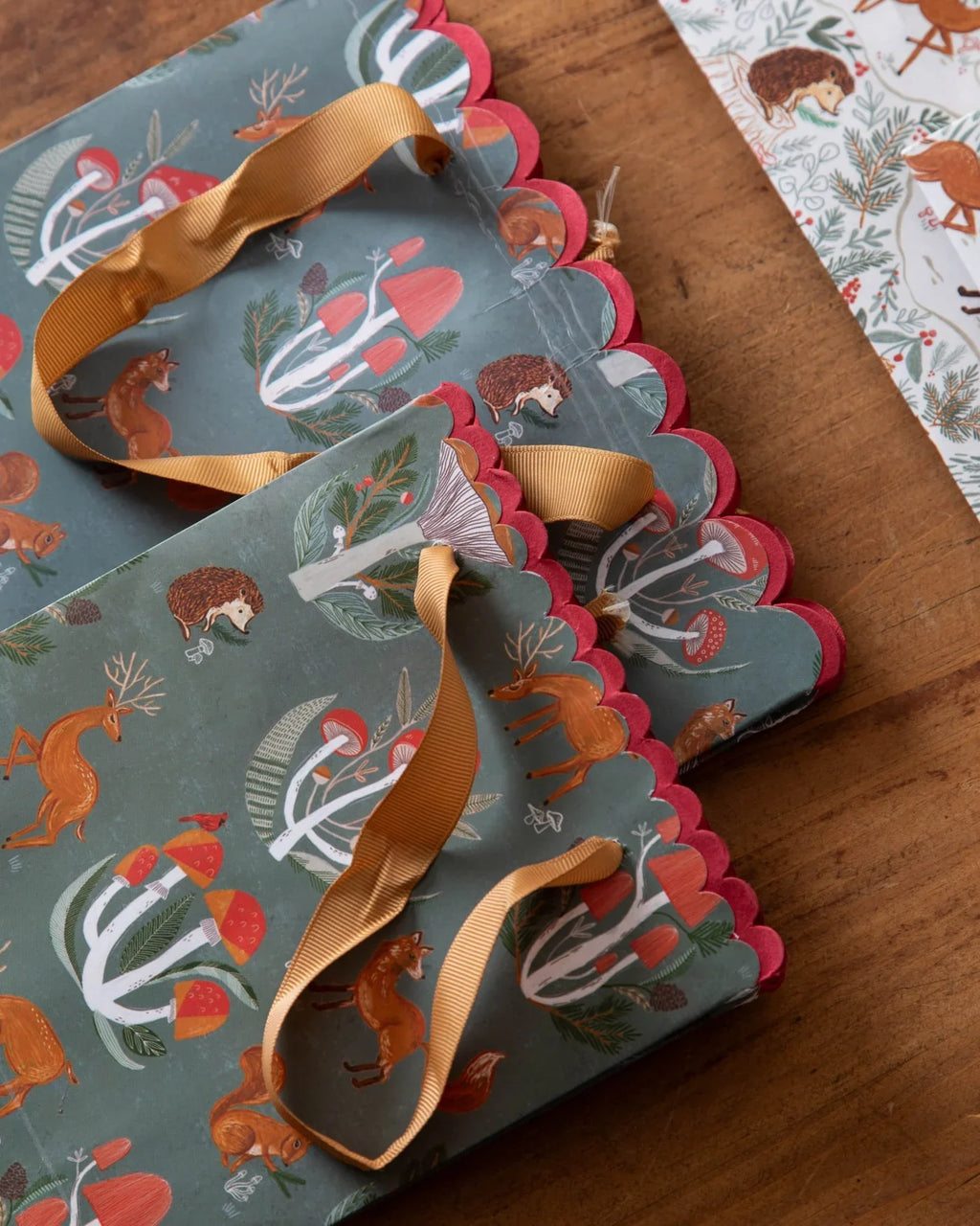 Woodland Flora & Fauna Gift Bags Rust & Cinder
