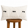 Ivory Tufted Ghost Lumbar Pillow Cover Busa Designs