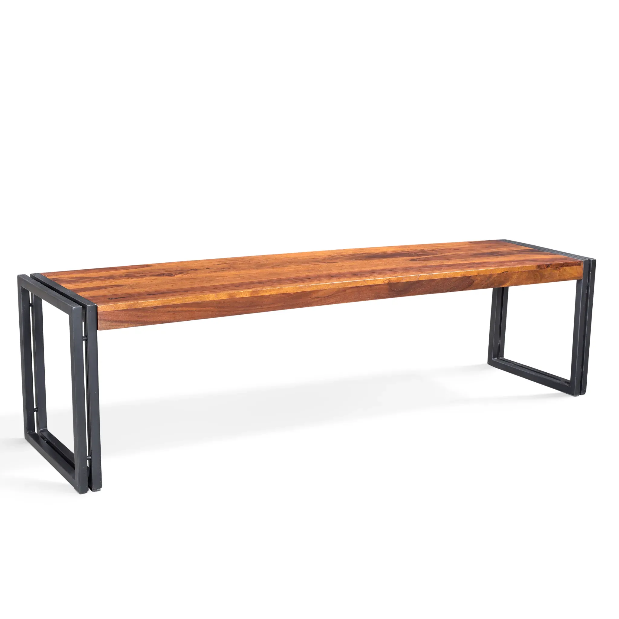 Solid Sheesham Bench with Metal legs Timbergirl