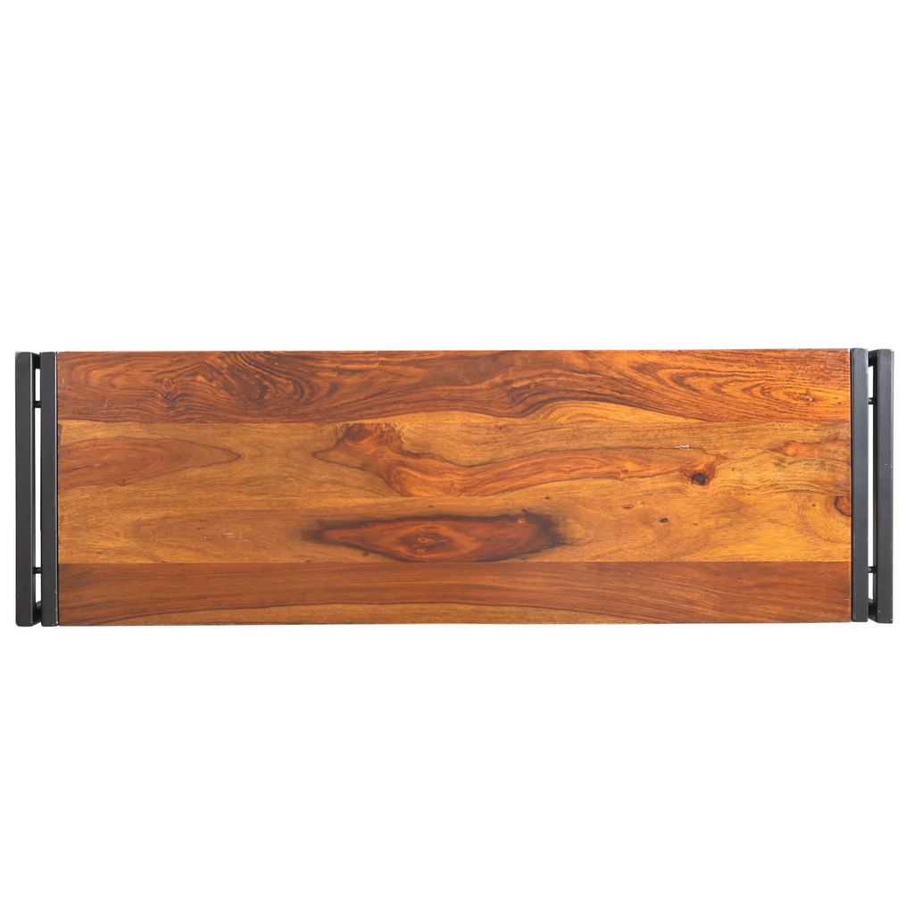 Solid Sheesham Bench with Metal legs Timbergirl