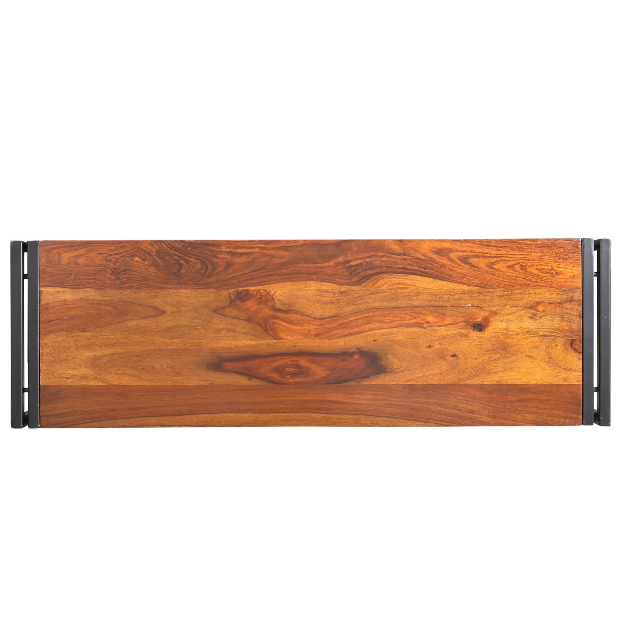 Solid Sheesham Bench with Metal legs Timbergirl