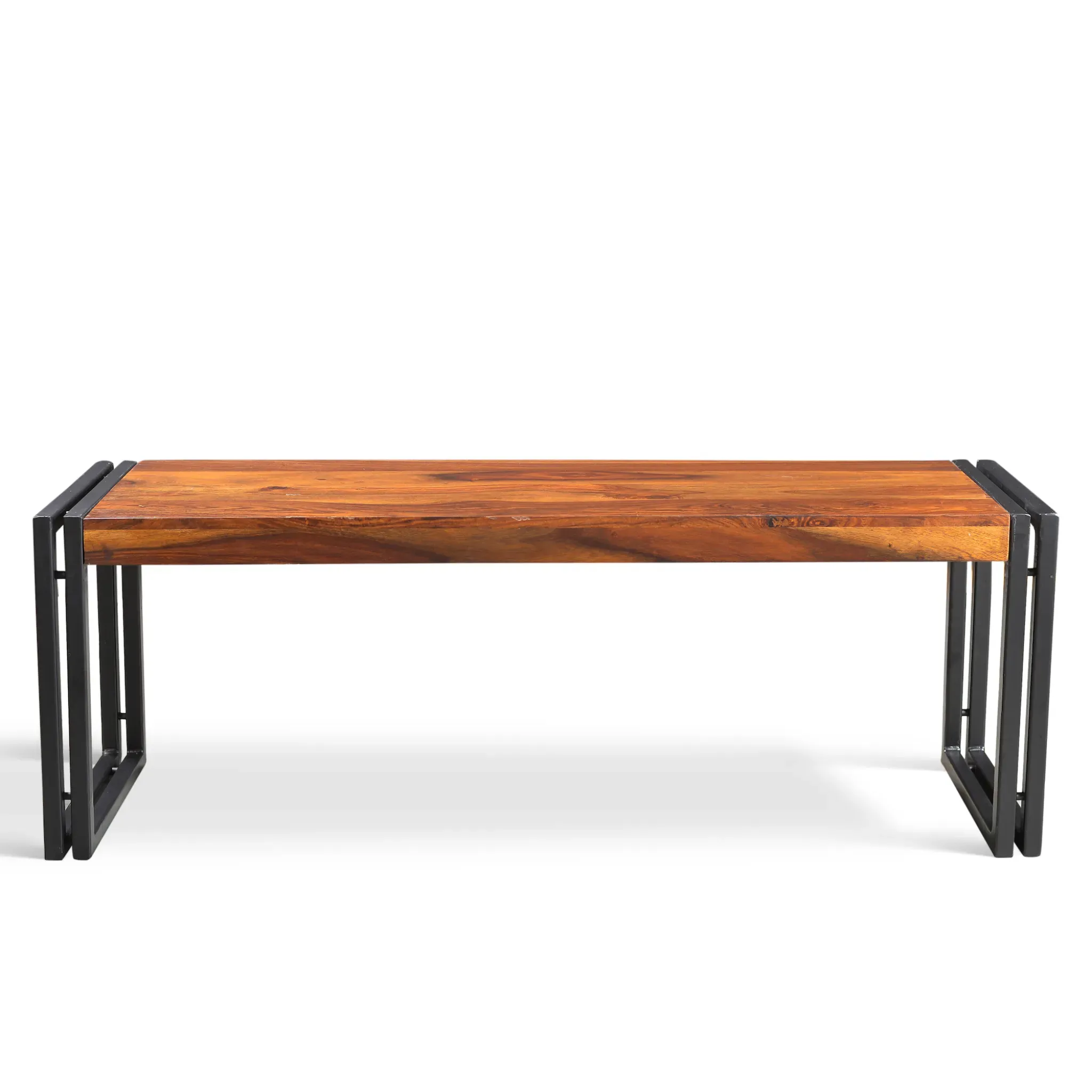 Solid Sheesham Bench with Metal legs Timbergirl