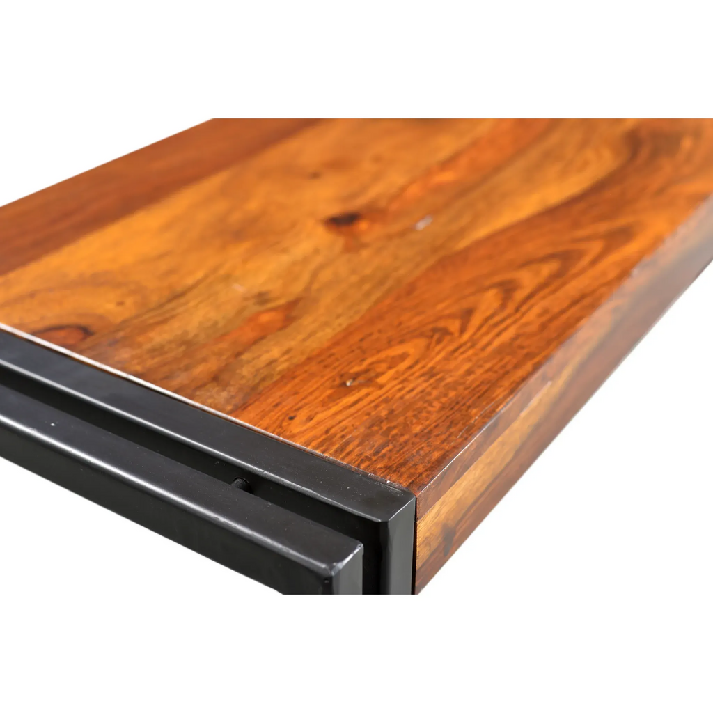 Solid Sheesham Bench with Metal legs Timbergirl