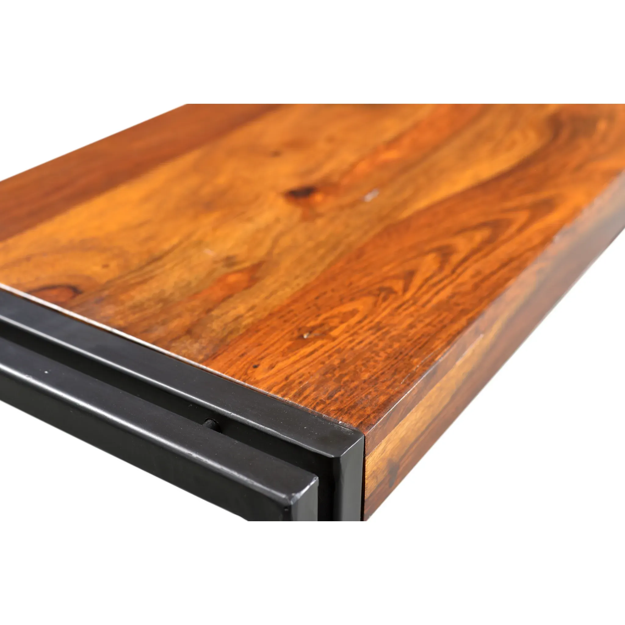 Solid Sheesham Bench with Metal legs Timbergirl