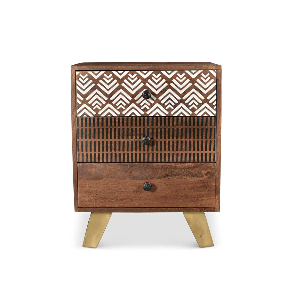 Olga Retro Side Table with Drawers Timbergirl
