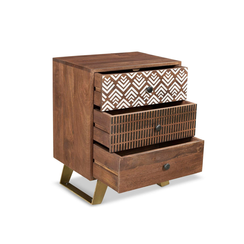 Olga Retro Side Table with Drawers Timbergirl