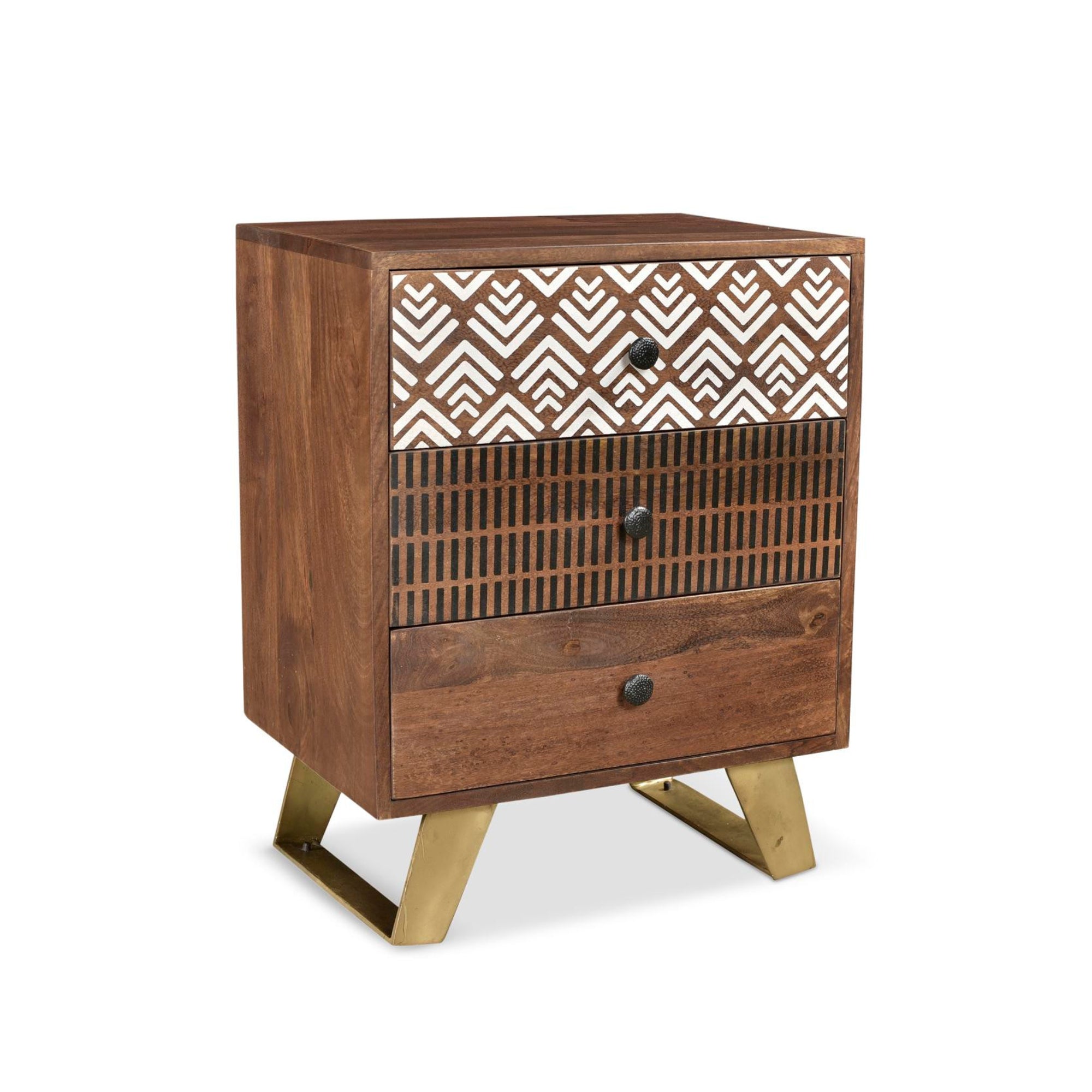 Olga Retro Side Table with Drawers Timbergirl