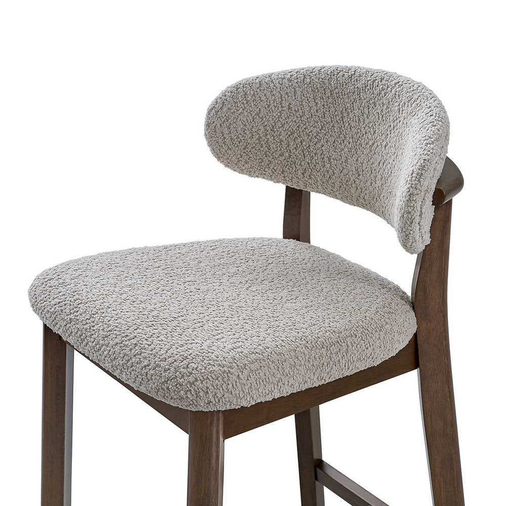 ACTU Counter Stools Set of 2, 26” Upholstered Bar Stools, Solid Wood, Mid-Century Modern ACTU FURNITURE