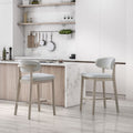 ACTU Counter Stools Set of 2, 26” Upholstered Bar Stools, Solid Wood, Mid-Century Modern ACTU FURNITURE