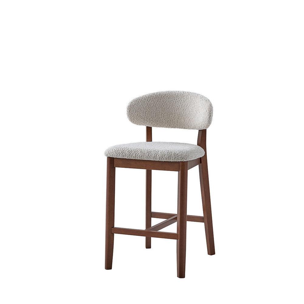 ACTU Counter Stools Set of 2, 26” Upholstered Bar Stools, Solid Wood, Mid-Century Modern ACTU FURNITURE
