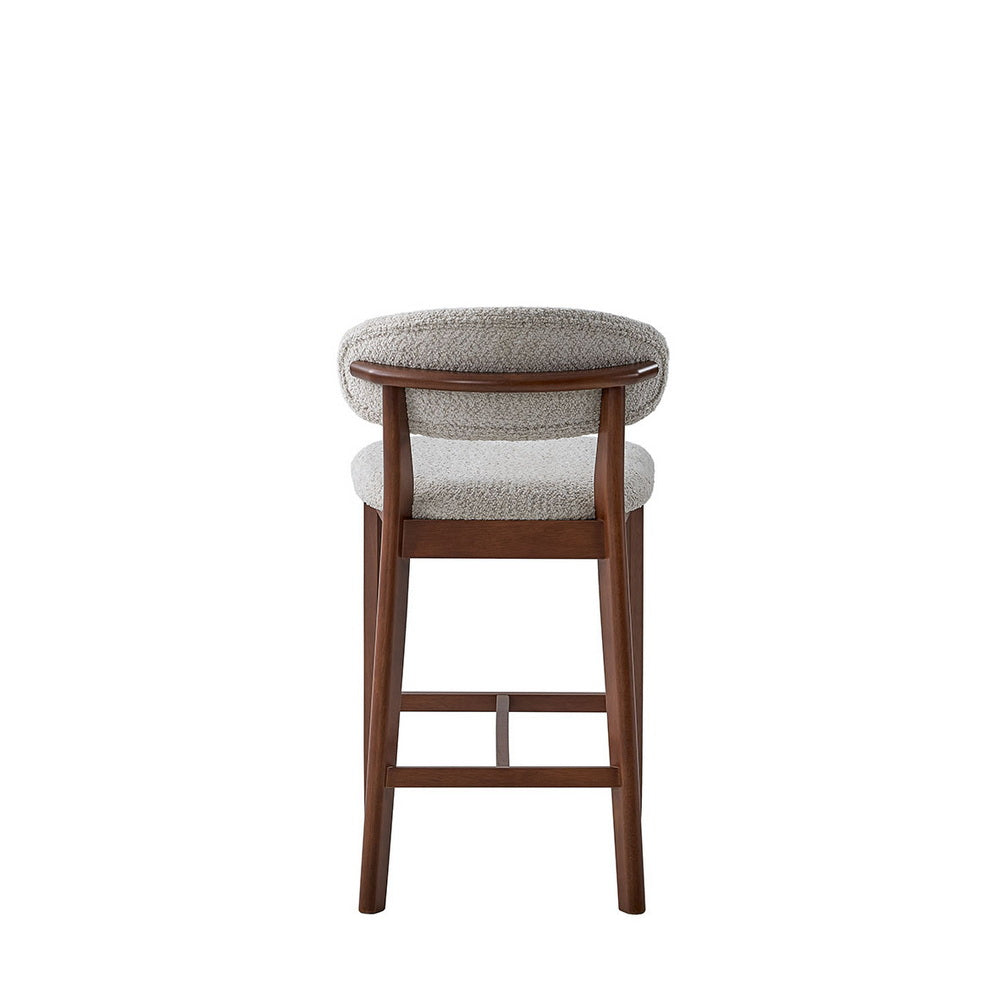 ACTU Counter Stools Set of 2, 26” Upholstered Bar Stools, Solid Wood, Mid-Century Modern ACTU FURNITURE