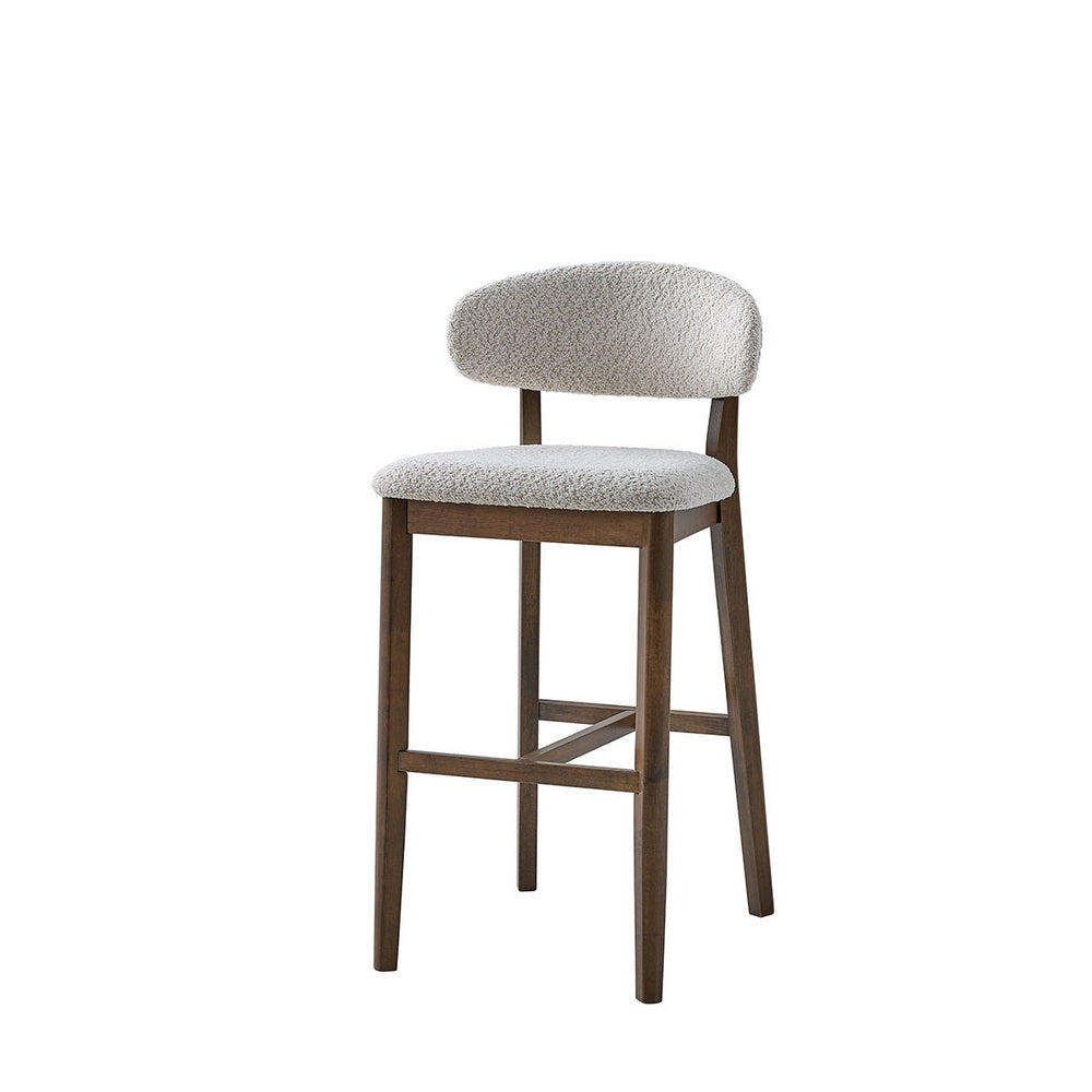 ACTU Bar Stools Set of 2, 30” Upholstered Bar Height Stools, Solid Wood, Mid-Century Modern ACTU FURNITURE