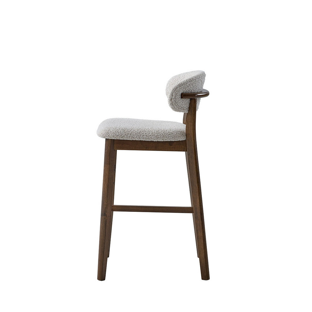ACTU Bar Stools Set of 2, 30” Upholstered Bar Height Stools, Solid Wood, Mid-Century Modern ACTU FURNITURE
