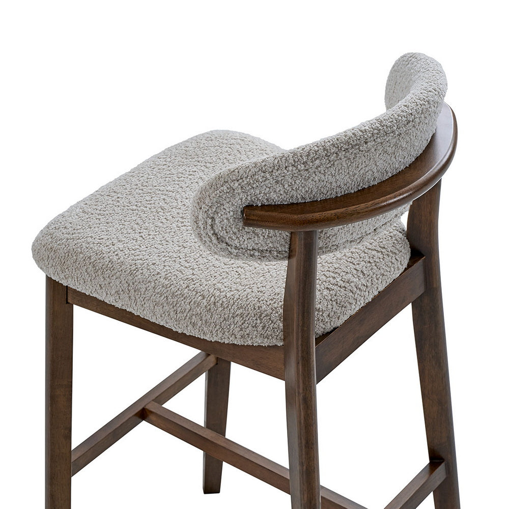 ACTU Bar Stools Set of 2, 30” Upholstered Bar Height Stools, Solid Wood, Mid-Century Modern ACTU FURNITURE
