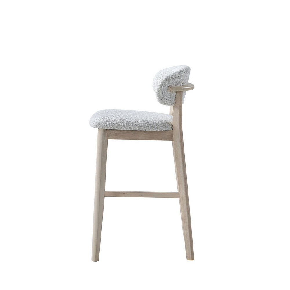 ACTU Bar Stools Set of 2, 30” Upholstered Bar Height Stools, Solid Wood, Mid-Century Modern ACTU FURNITURE