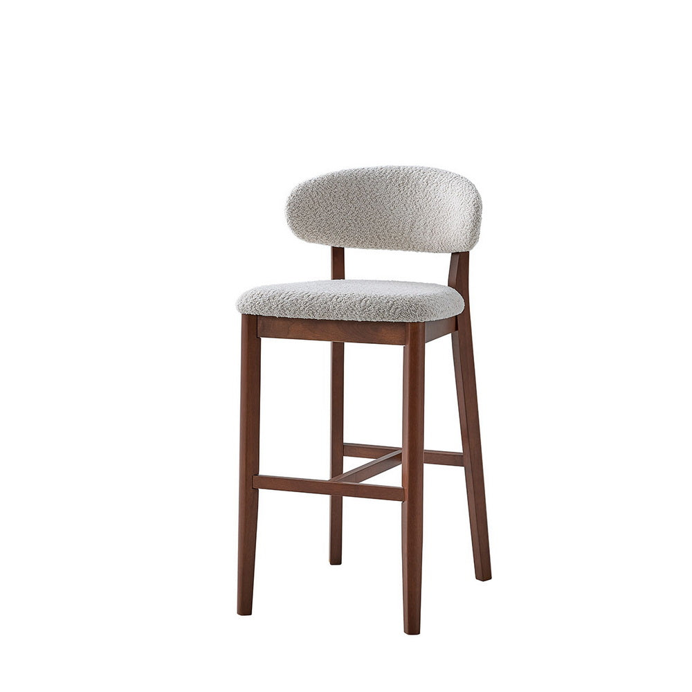 ACTU Bar Stools Set of 2, 30” Upholstered Bar Height Stools, Solid Wood, Mid-Century Modern ACTU FURNITURE