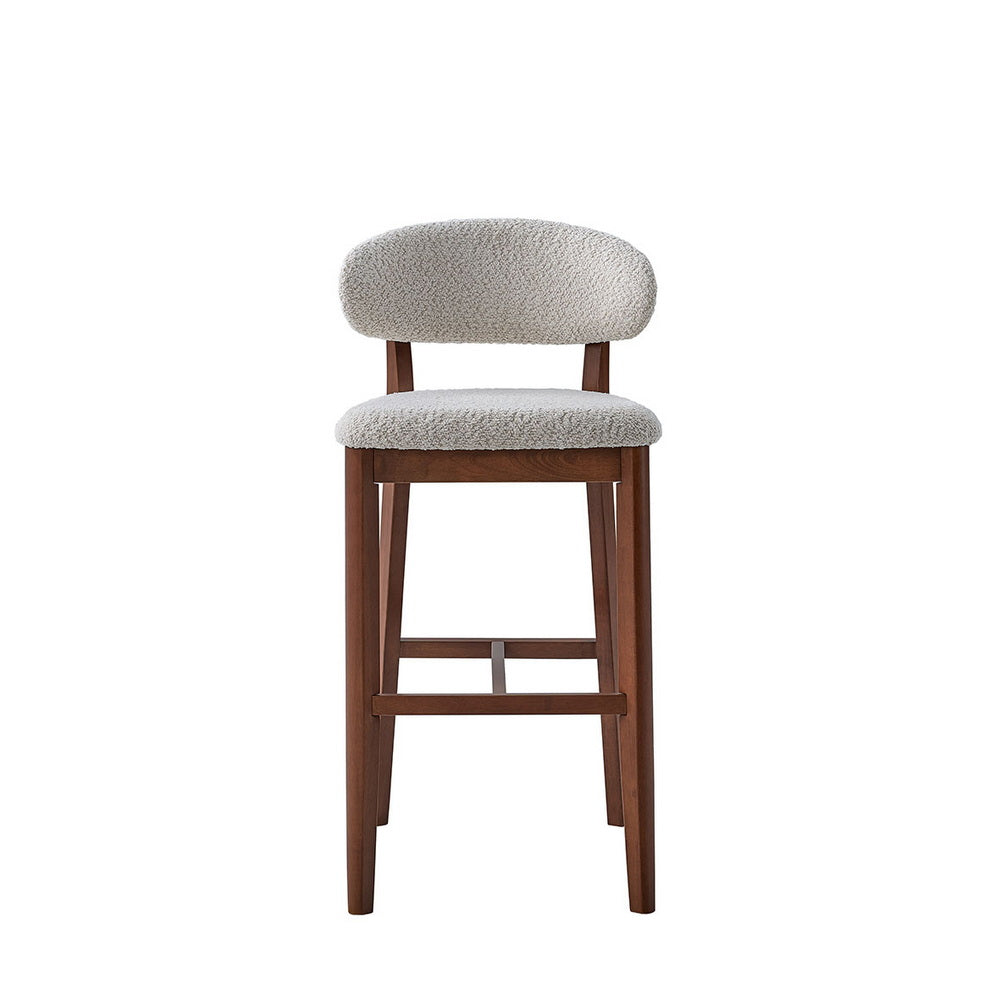 ACTU Bar Stools Set of 2, 30” Upholstered Bar Height Stools, Solid Wood, Mid-Century Modern ACTU FURNITURE