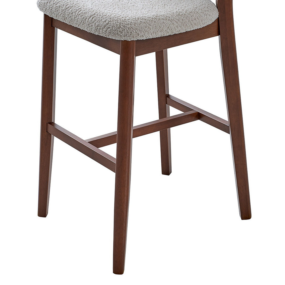 ACTU Bar Stools Set of 2, 30” Upholstered Bar Height Stools, Solid Wood, Mid-Century Modern ACTU FURNITURE