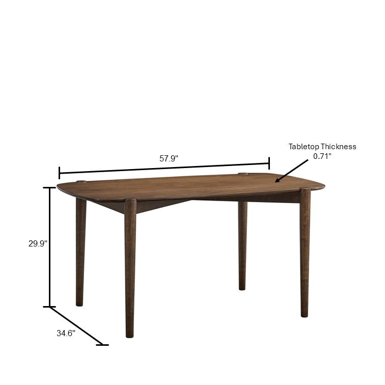 ACTU 58” Mid-Century Modern Dining Table Set for Small Spaces (Seats 4–6) ACTU FURNITURE