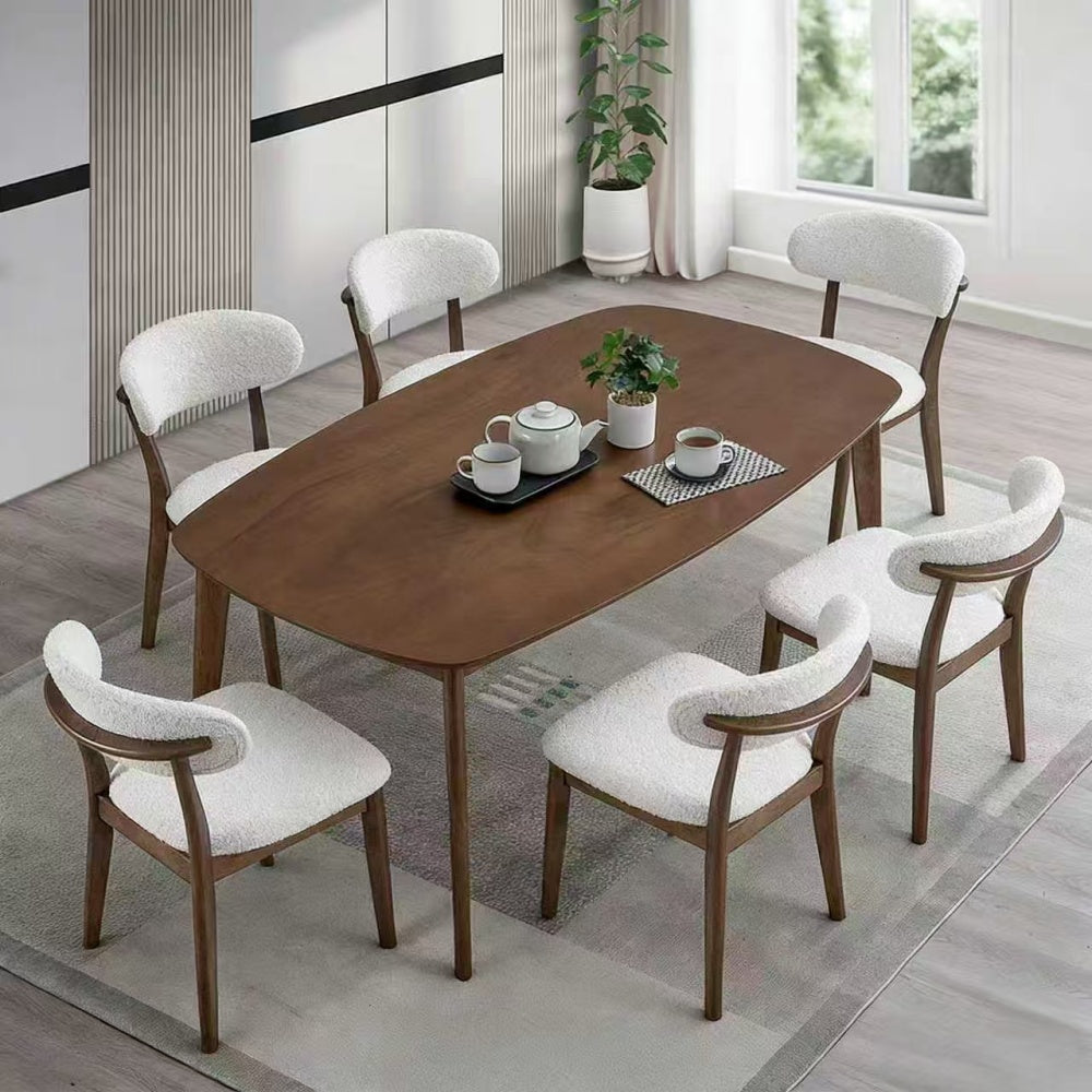 ACTU Scandinavian Dining Table Set with Upholstered Chairs for Small Spaces (Seats 4–6) ACTU FURNITURE