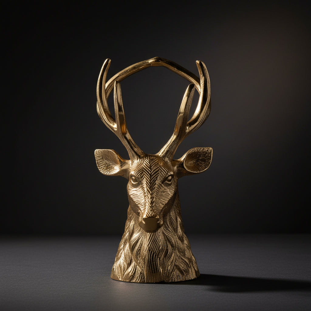 9"H Deer Head Wine Bottle Holder Thenestedfig