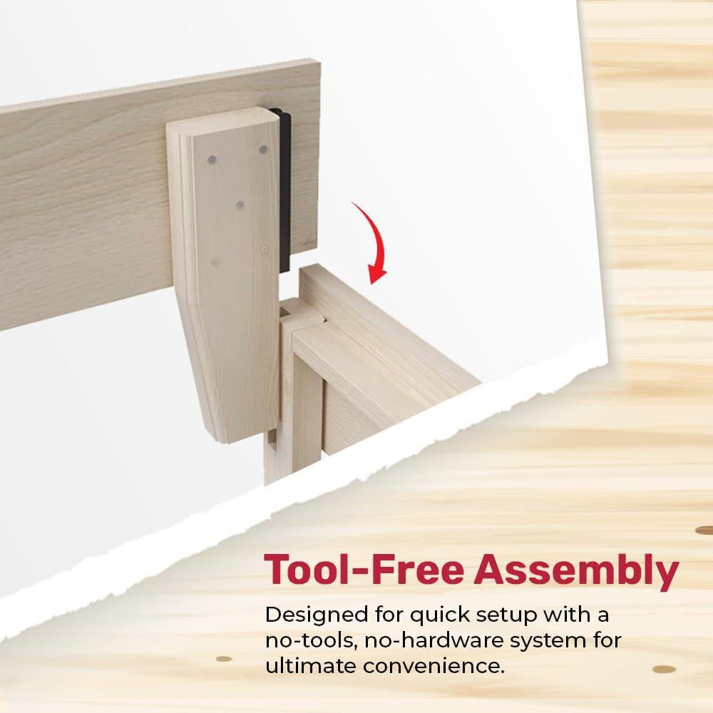 Full size Solid Wood Heavy Duty Platform Bed Frame in Off-White - Made In USA HomePacific